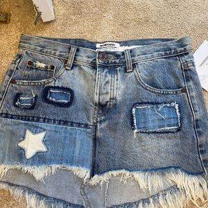 one x one teaspoon jean skirt NWT